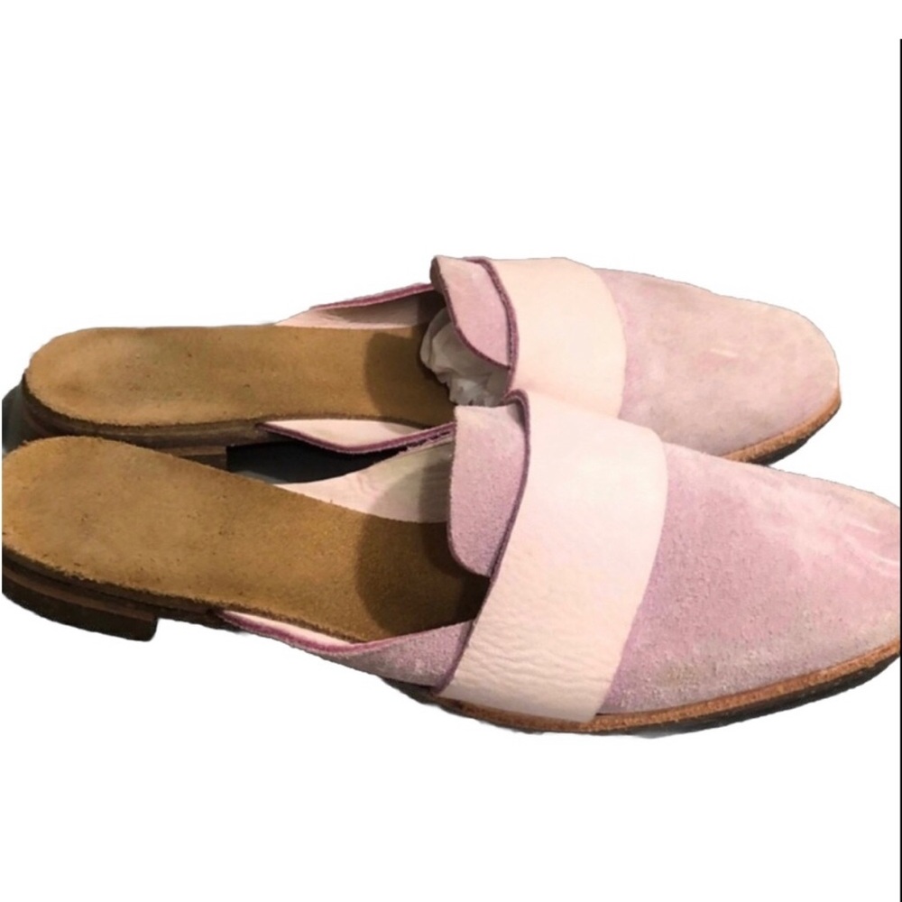 U-Dot Pink Leather Mule Slides. Size 8 US.